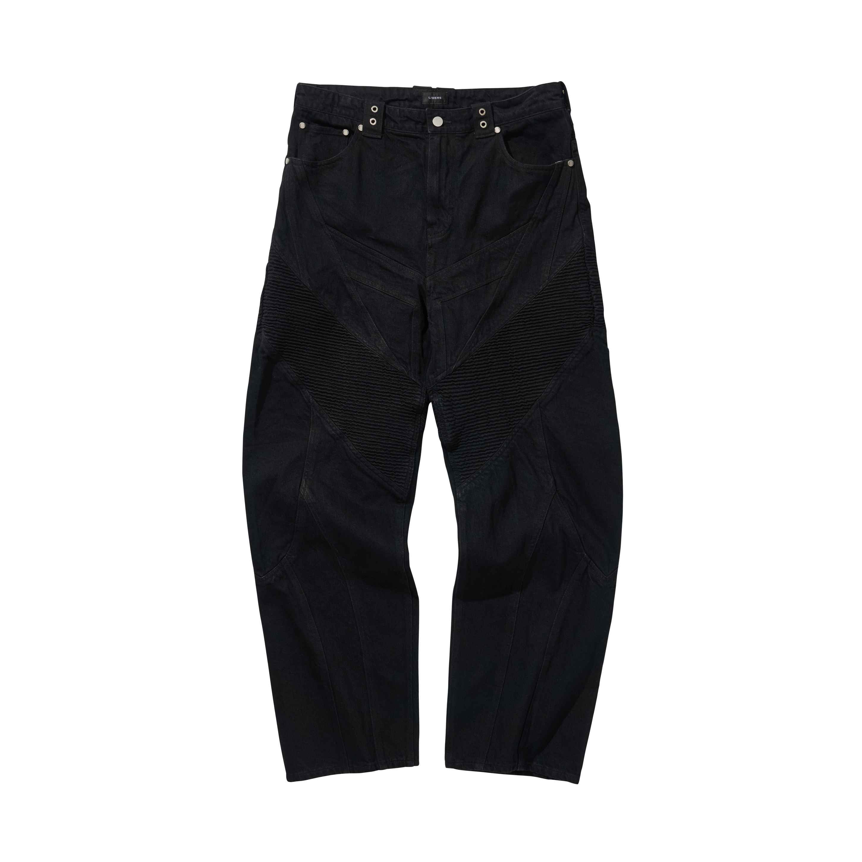 [LIBERE KOREA] SS 24 BIKER CUTTING JEANS / BLACK