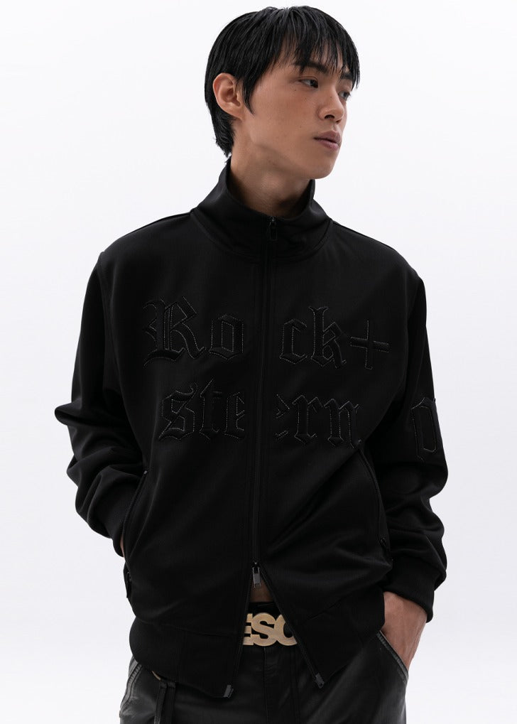 [ESC STUDIO] FW 24 rockstern jersey fringe jacket(black)