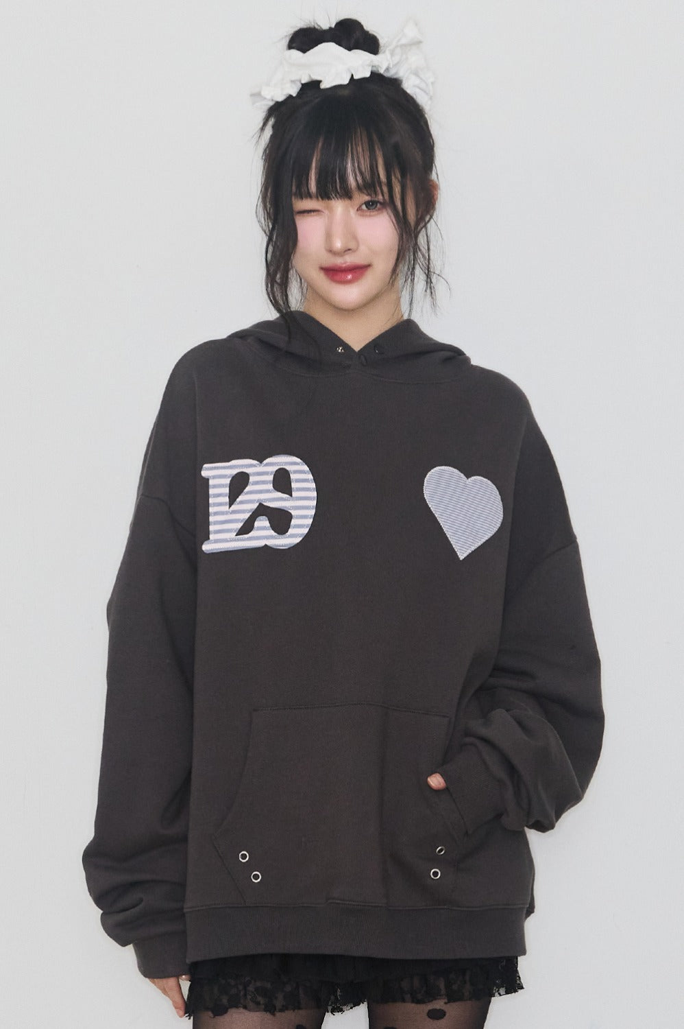 ILLIGO] 129 Stripe Color-Block Hoodie Charcoal – SellerWork