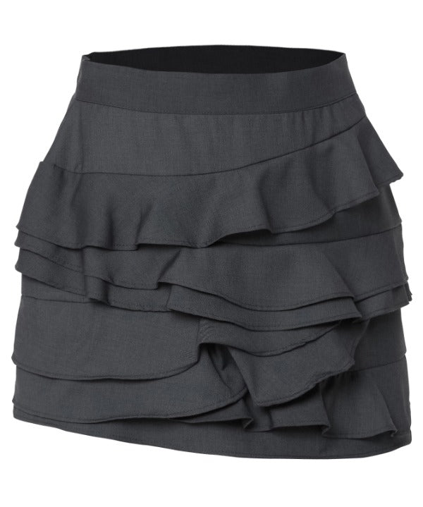 FLAREUP] Faye Frill Mini Skirt (FL-247_Charcoal) – SellerWork