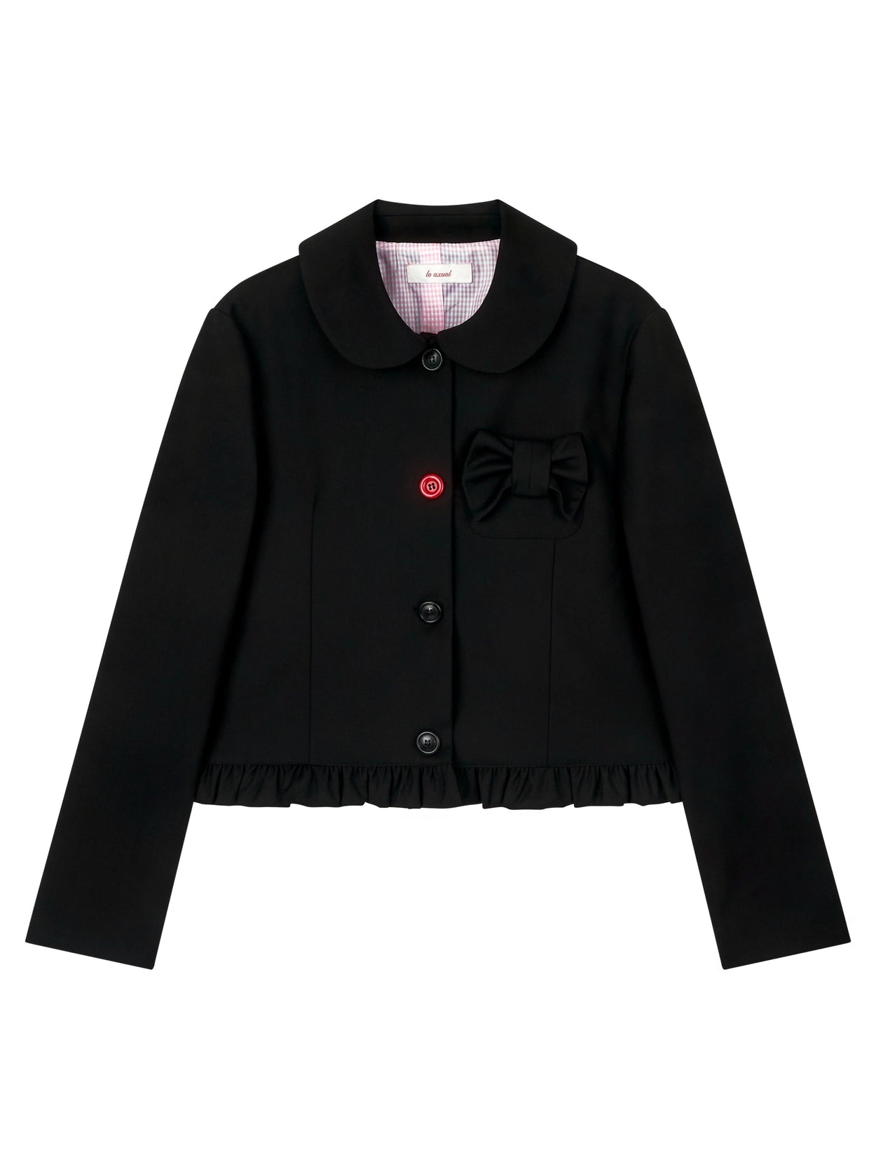 ジャケット・アウター LO AXUAL PETER PAN COLLAR RIBBON JACKET LO AXUAL] PETER PAN COLLAR RIBBON JACKET_BLACK – SellerWork