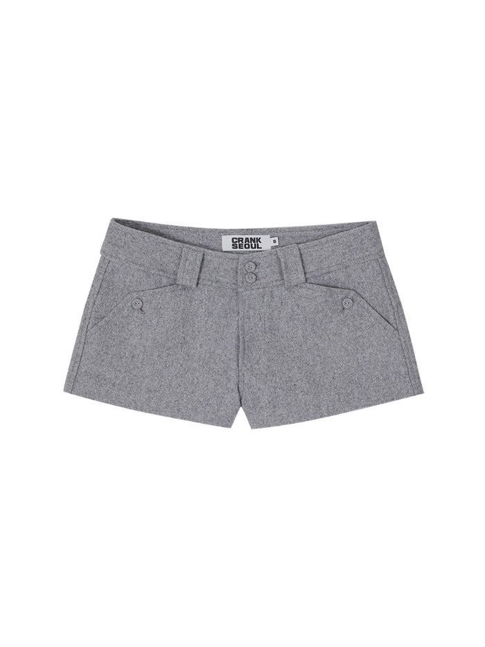 【CRANK】ウールマイクロショーツ グレー CRANK] WOOL MICRO SHORTS_GREY – SellerWork