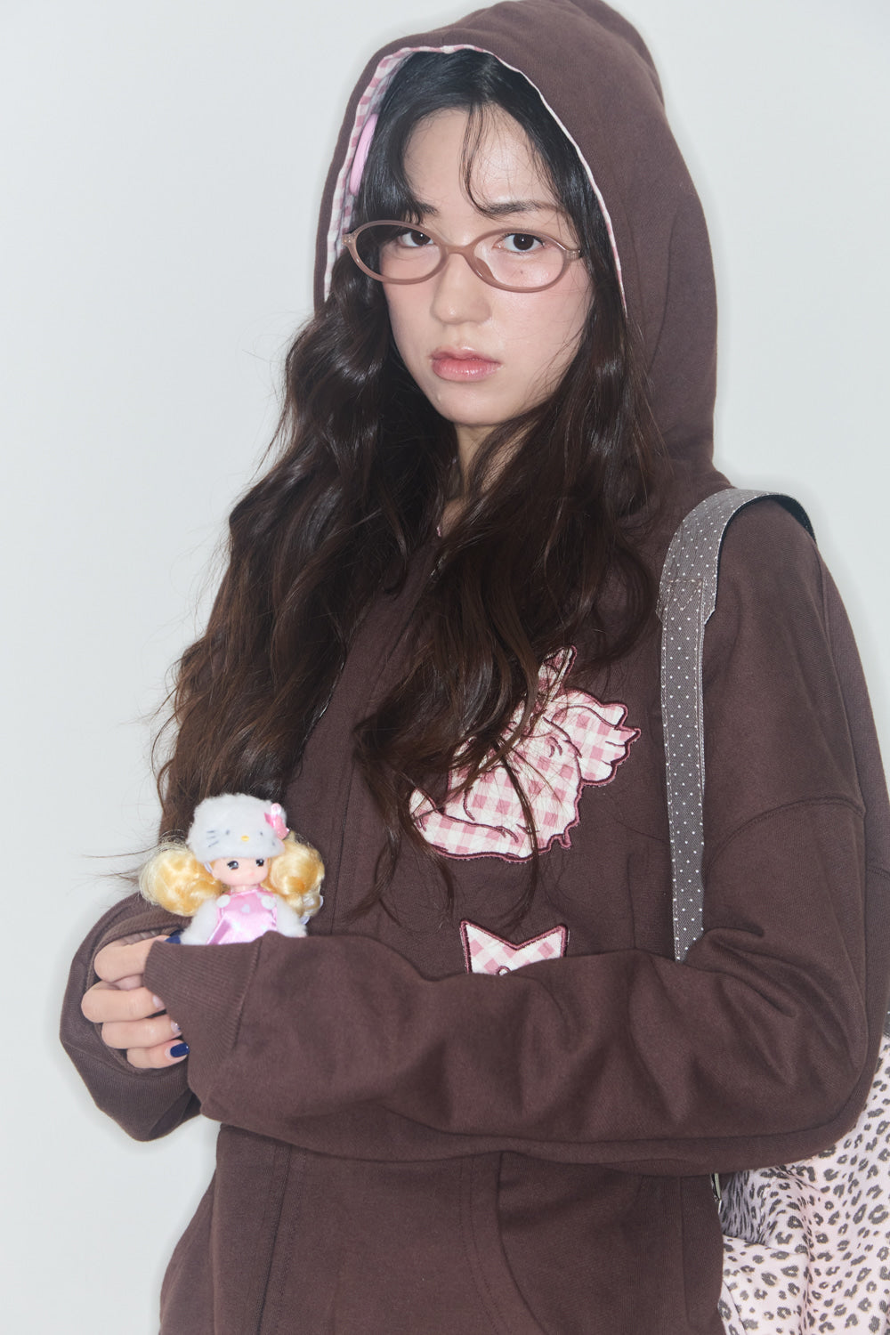 SHAKIRI　KIRING CHECK PATCH HOODIE SHAKIRI] KIRING CHECK PATCH HOODIE (BROWN) – SellerWork
