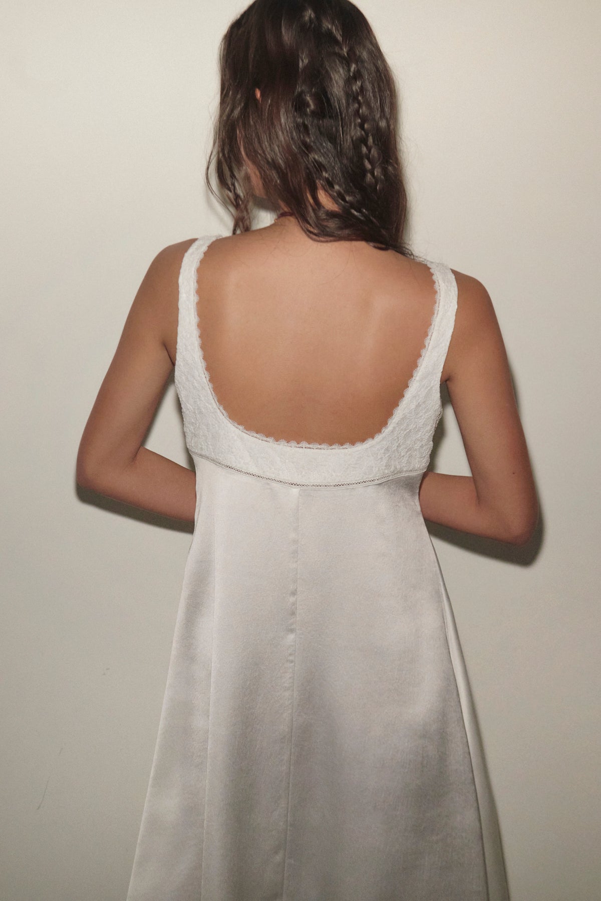 [DODE] ISABELLA SATIN LACE DRESS_WHITE White / S