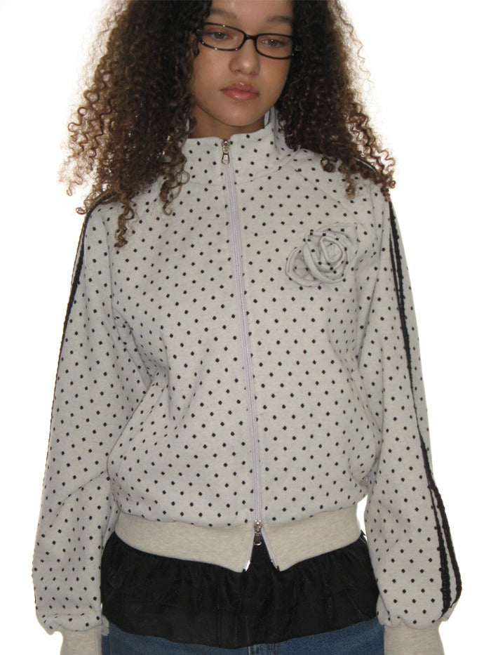 CRANK] ROSE DOT TRACK JACKET_OATMEAL – SellerWork