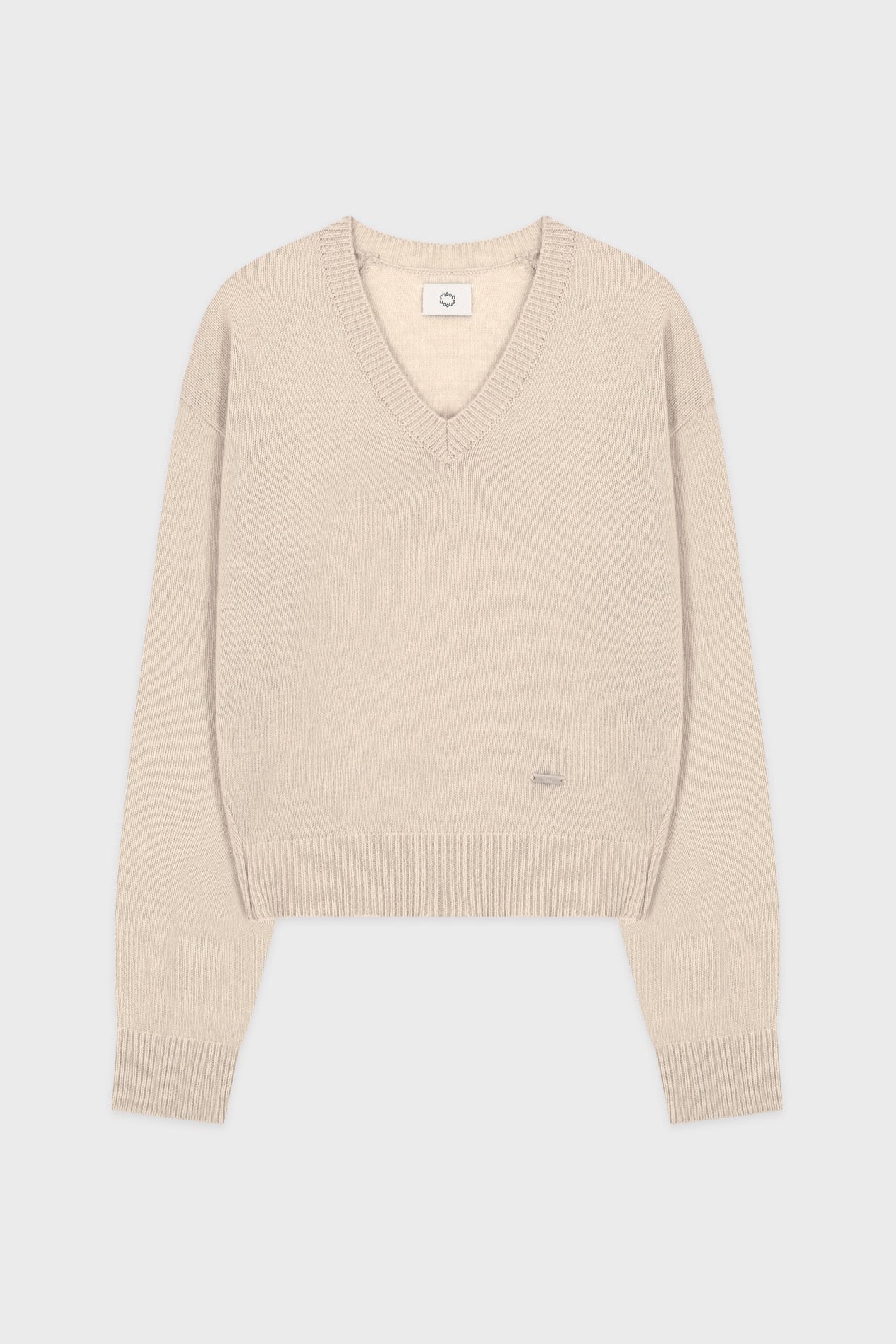 [SINOON] FW 24 V-Neck Basic Knit (Greyish Beige)