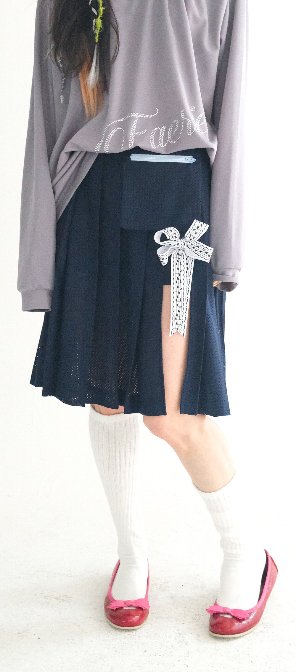 【fa.er.ie】 mesh pocket pleats skirt pants ♥3color FAERIE] mesh pocket pleats skirt pants (navy) – SellerWork