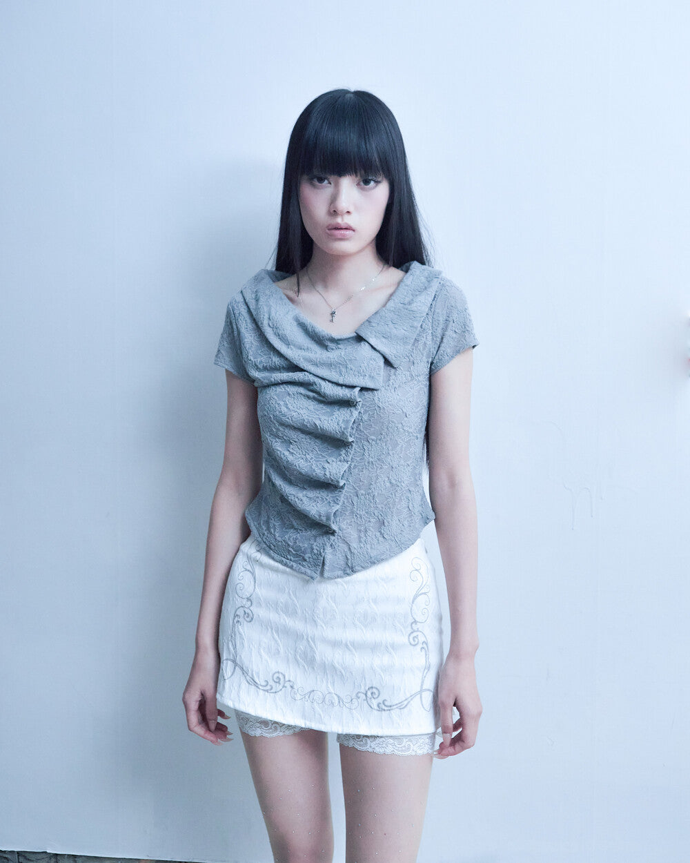 Elfelfelf archives メッシュ コルセット シャツ ワンピース 公式通販