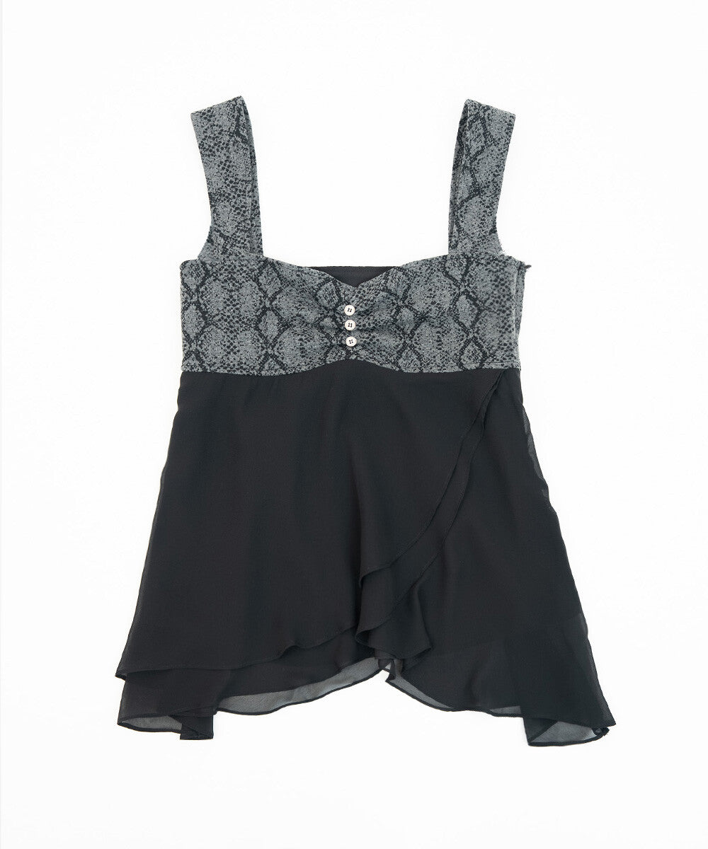 ELFELFELF ARCHIVES] PYTHON BUSTIER TOP (BLACK) – SellerWork