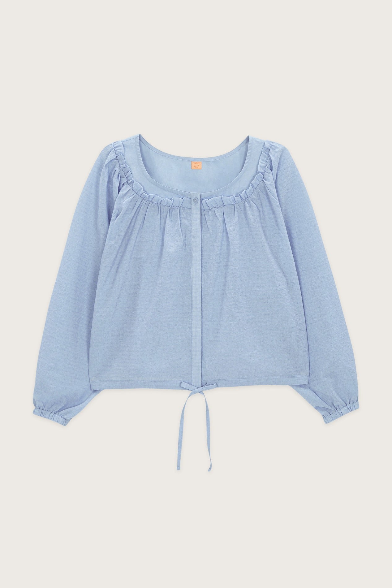 [SINOON] SS 24 ROUND FRILL BLOUSE (BLUE)