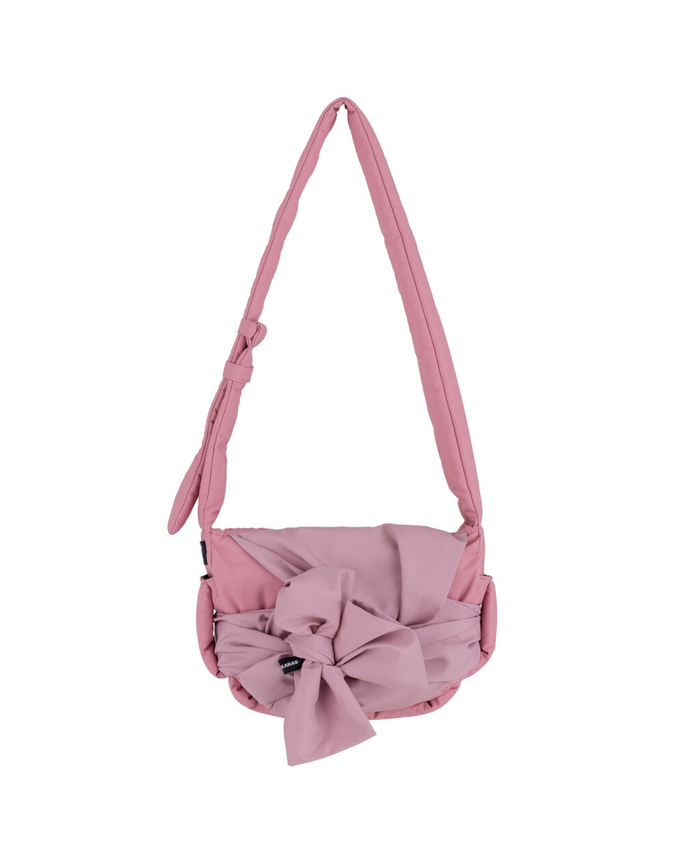 [IUGAMAKARAS] Seasonless Knotted Mini Padding Bag (Old pink