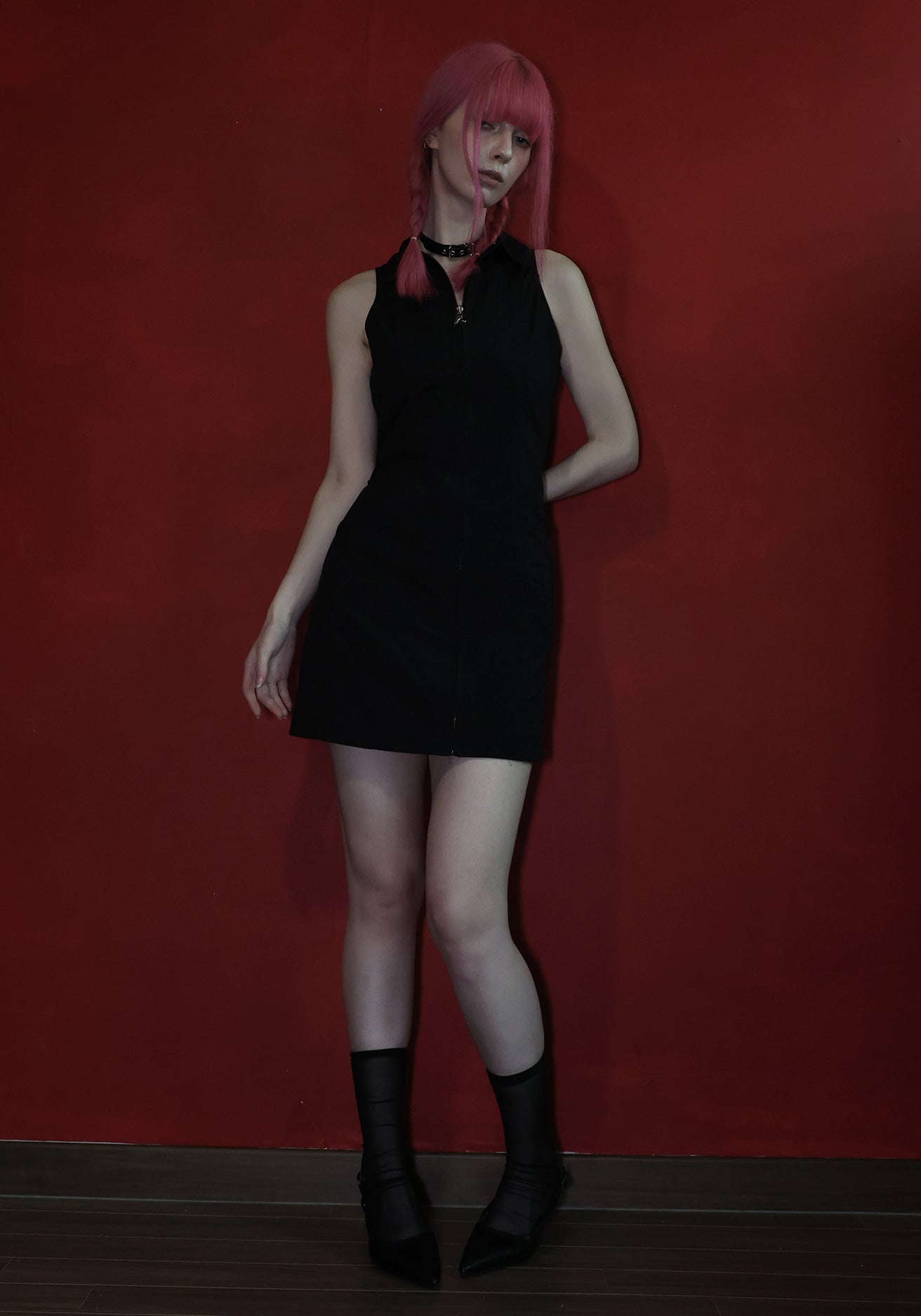 reheat-ss-25-symbol-detail-sleeveless-dress-black-black-s