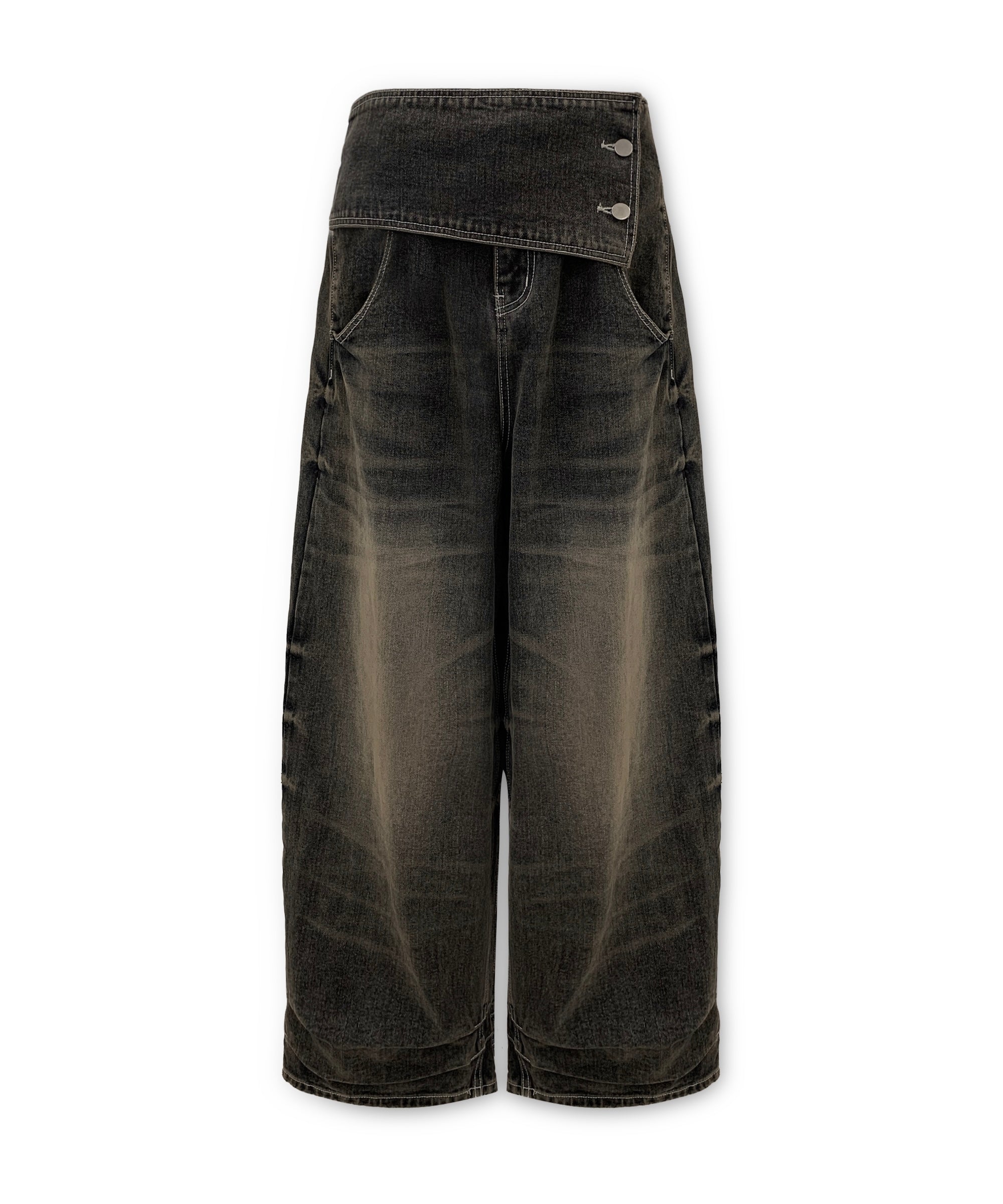 0104-ss-25-f/no.8-big-belt-washing-denim-pants