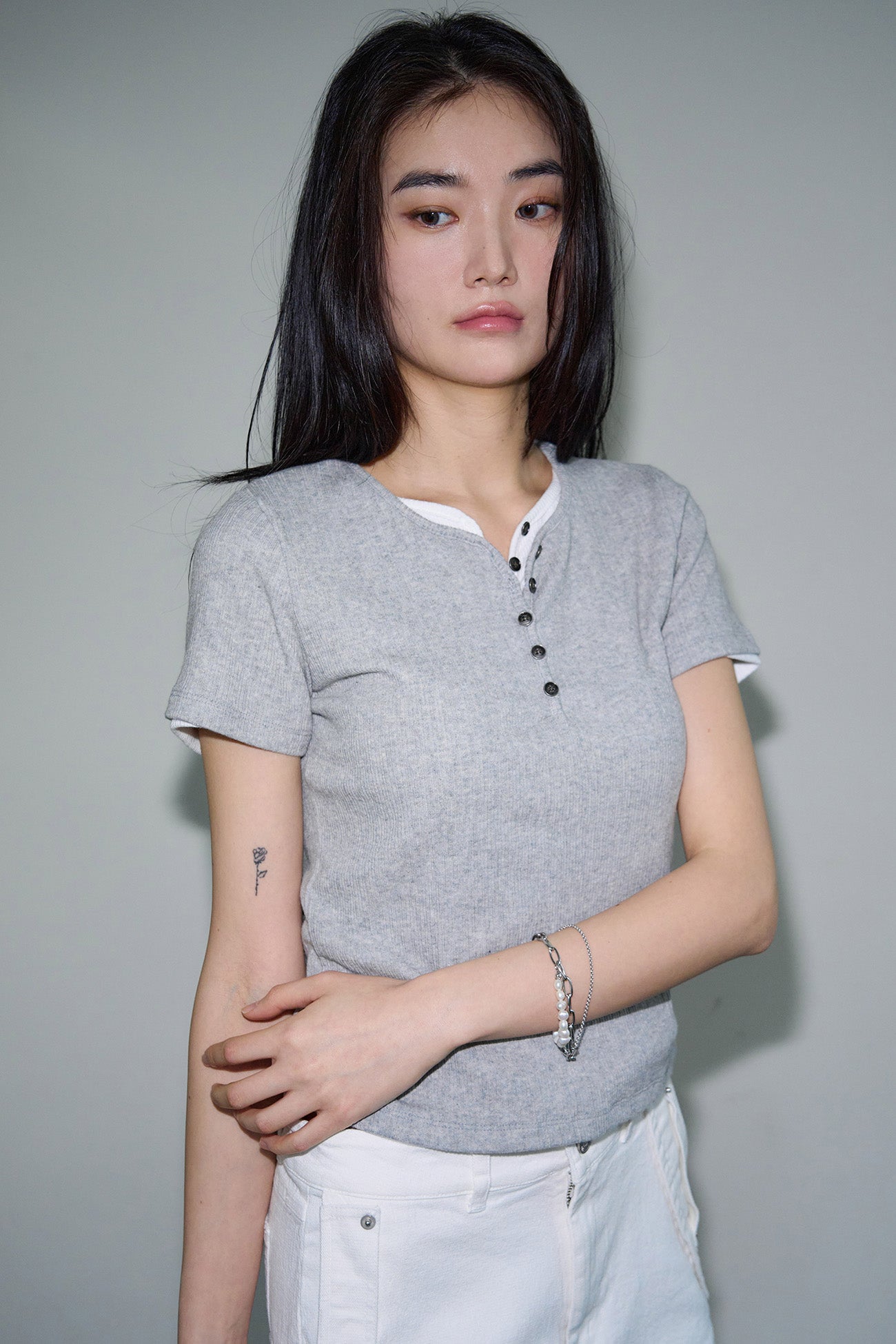 sis-a-ss-25-button-henryneck-half-tshirt-/-melange-gray