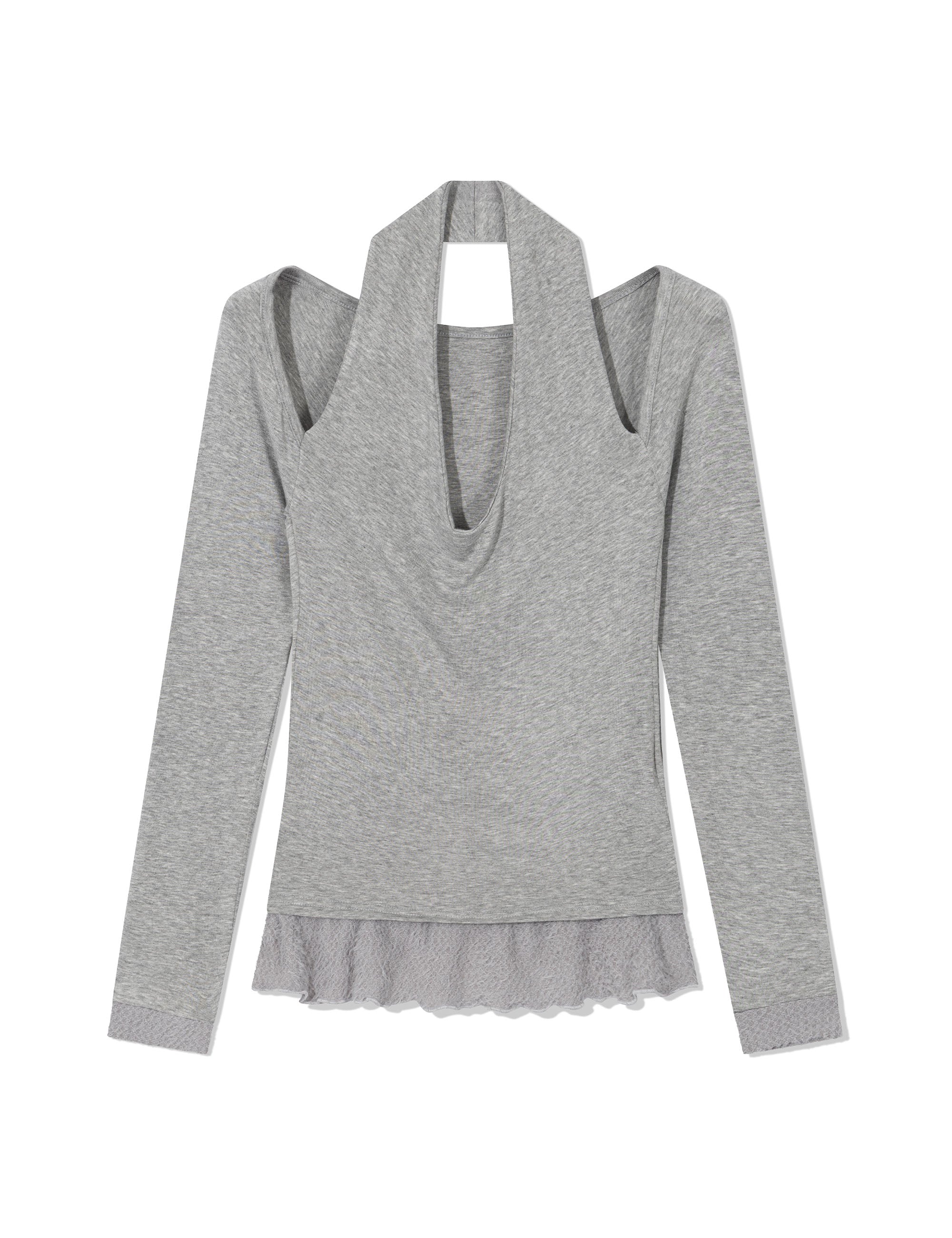 ugly-shadow-fw-25-scarf-fur-frill-t-shirt-grey-grey-s
