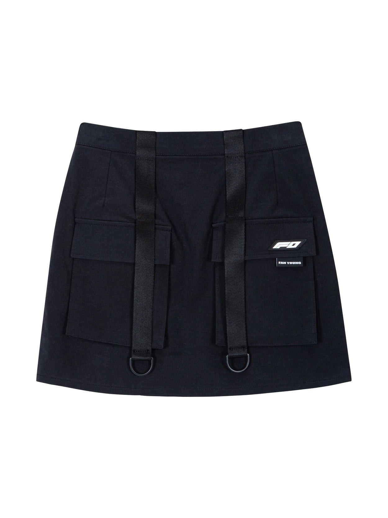 fanyoung-fw-25-midrise-strap-cargo-mini-skirt-black-s