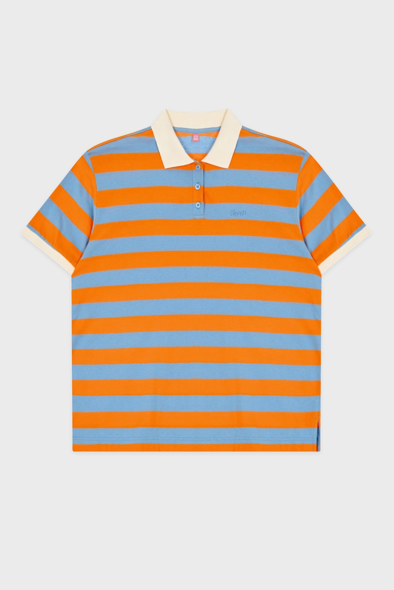 sinoon-ss-25-bold-stripe-half-sleeve-pk-shirt-orange-orange-s