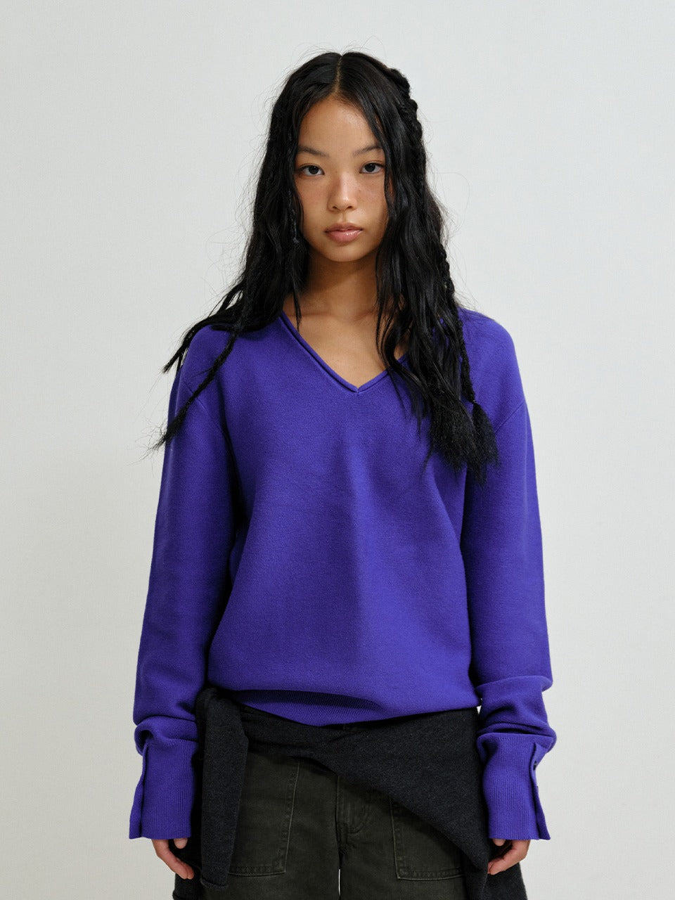 plzproject-fw-26-fine-v-neck-knit-purple-purple-s
