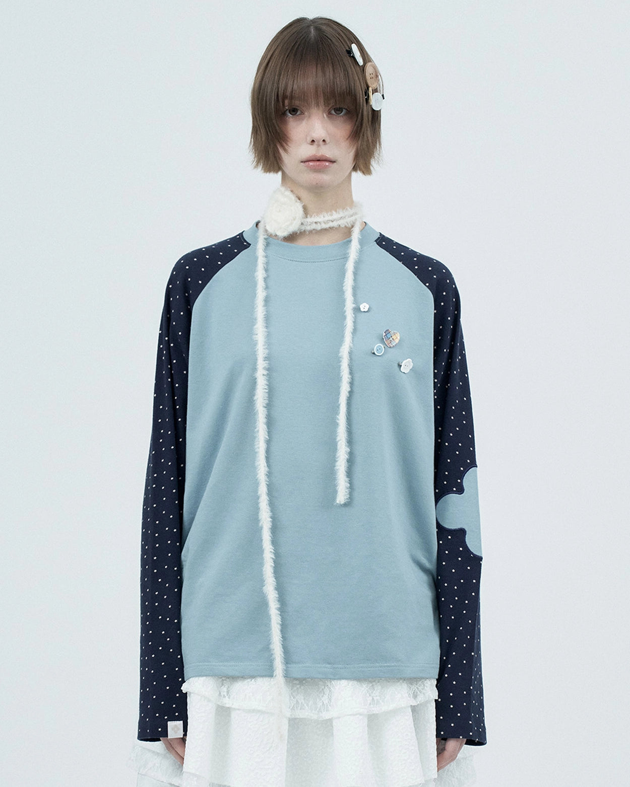 [FAZED] patched raglen t-shirts / sky – SellerWork