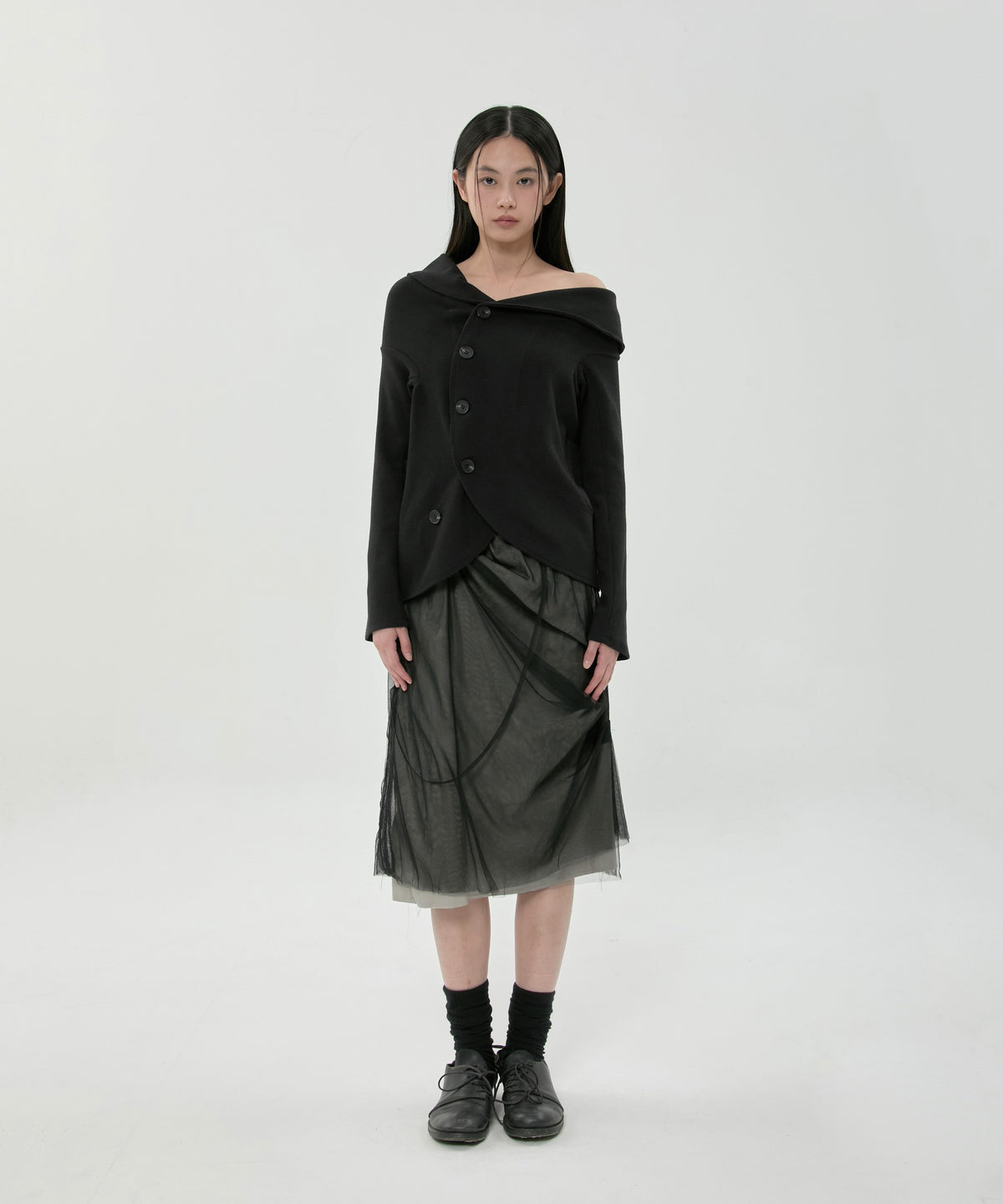flareup-fw-26-sheer-layered-midi-skirt-fl-277-black-black-s