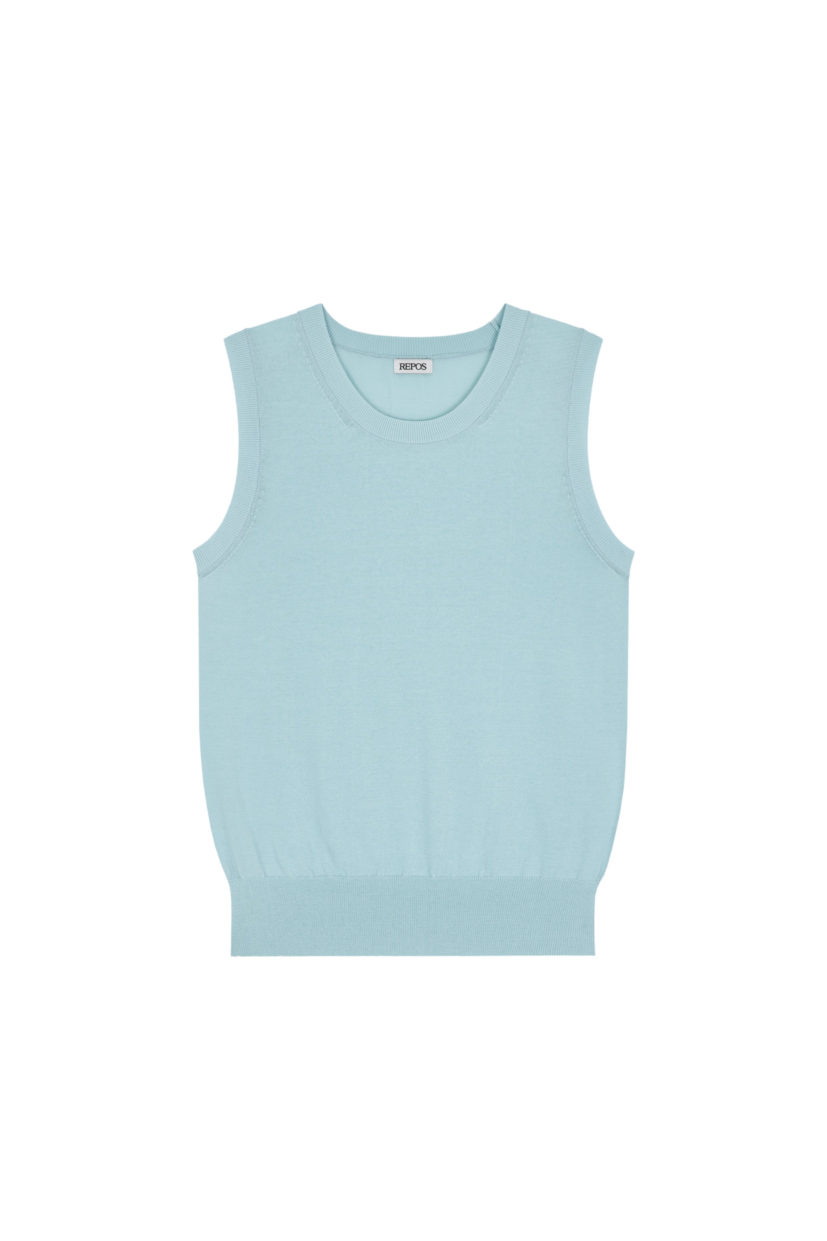 repos-fw-26-airy-cotton-blend-sleeveless-top-mint-mint-mint-s
