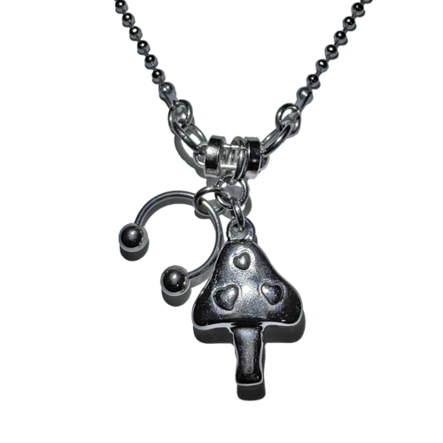 3amgang-seasonless-pierced-mushroom-necklace