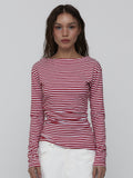 visus-ss-25-side-shirring-stripe-top_red