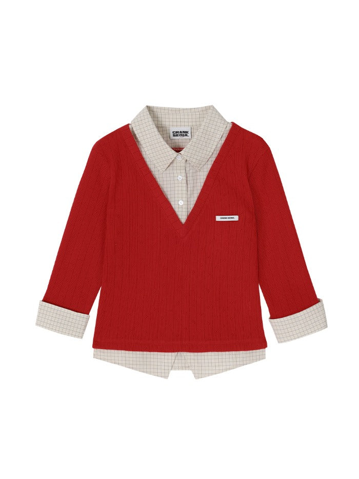 crank-ss-26-knit-layered-check-shirt-red-red-s
