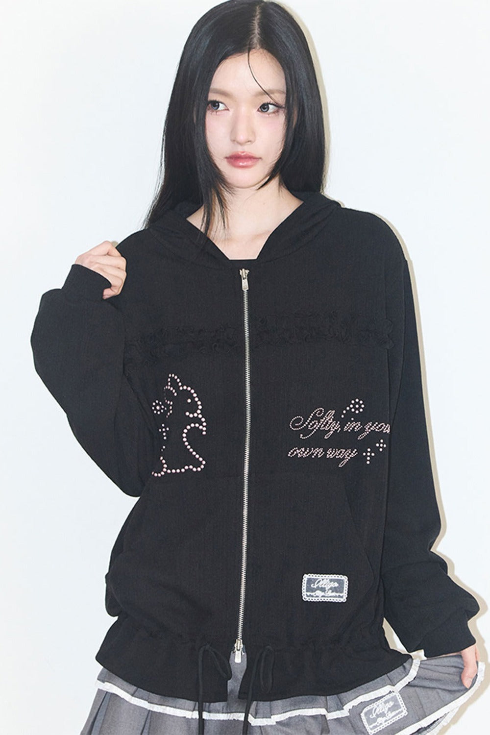 illigo-ss-26-crochet-rabbit-hooded-zip-up-black-black-s