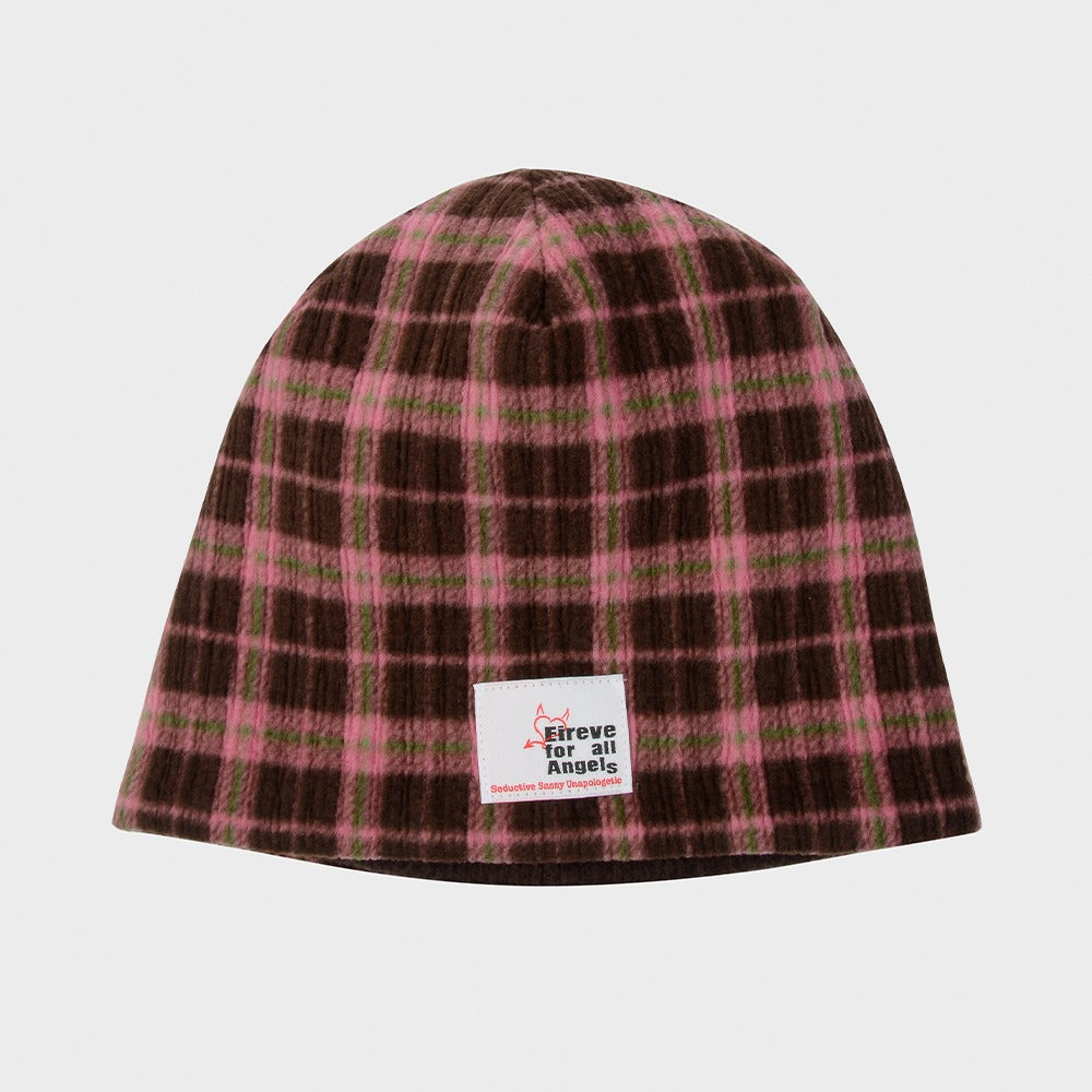 eireve-fw-25-kate-reversible-beanie-tartan-check-pink-tartan-check-pink-s