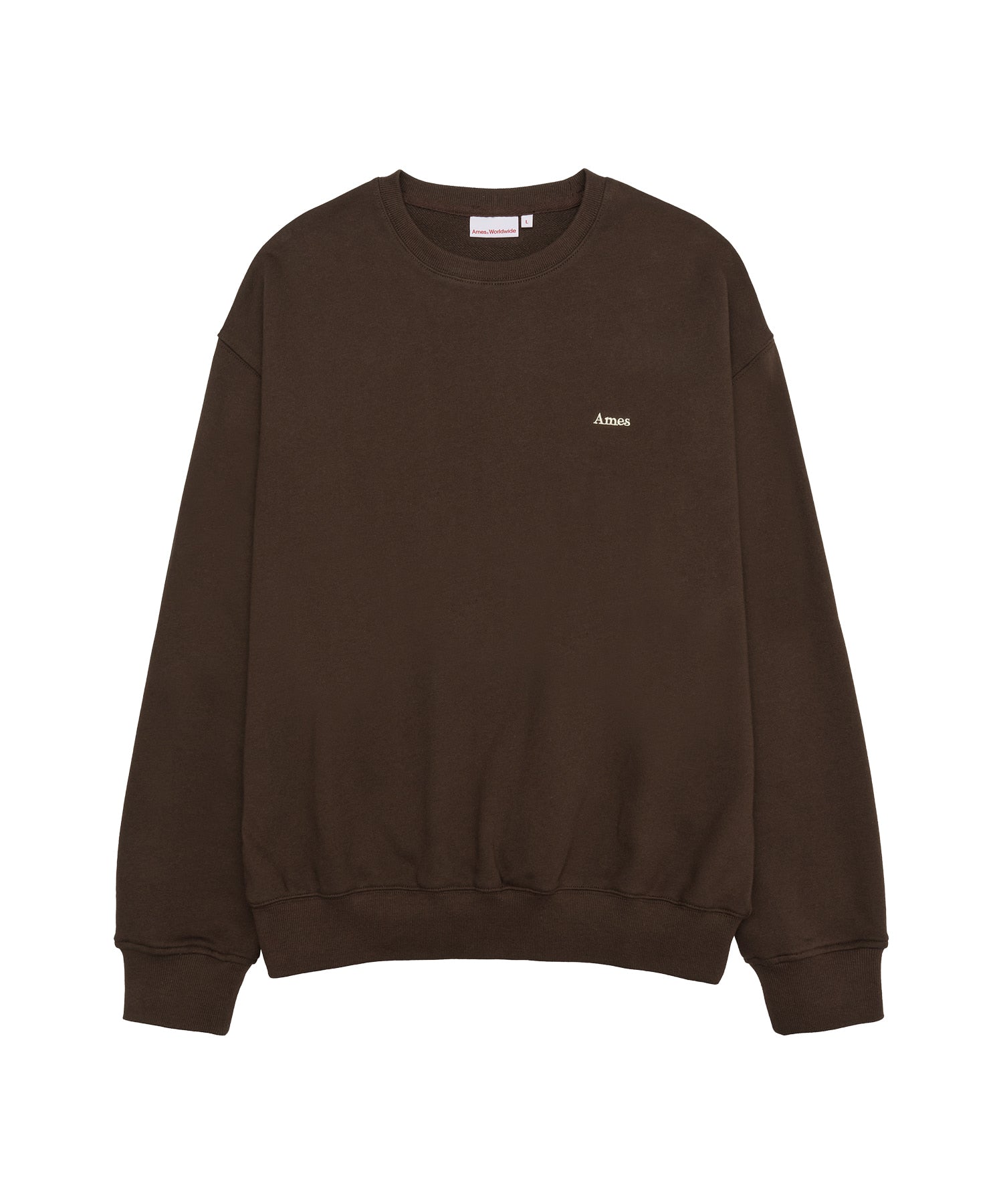 ames-worldwide-fw-25-basic-small-logo-sweatshirt-brown-brown-s