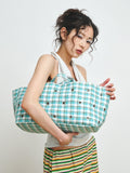 plzproject-ss-26-freaky-eyelet-shopper-bag-green-check-green-check-s