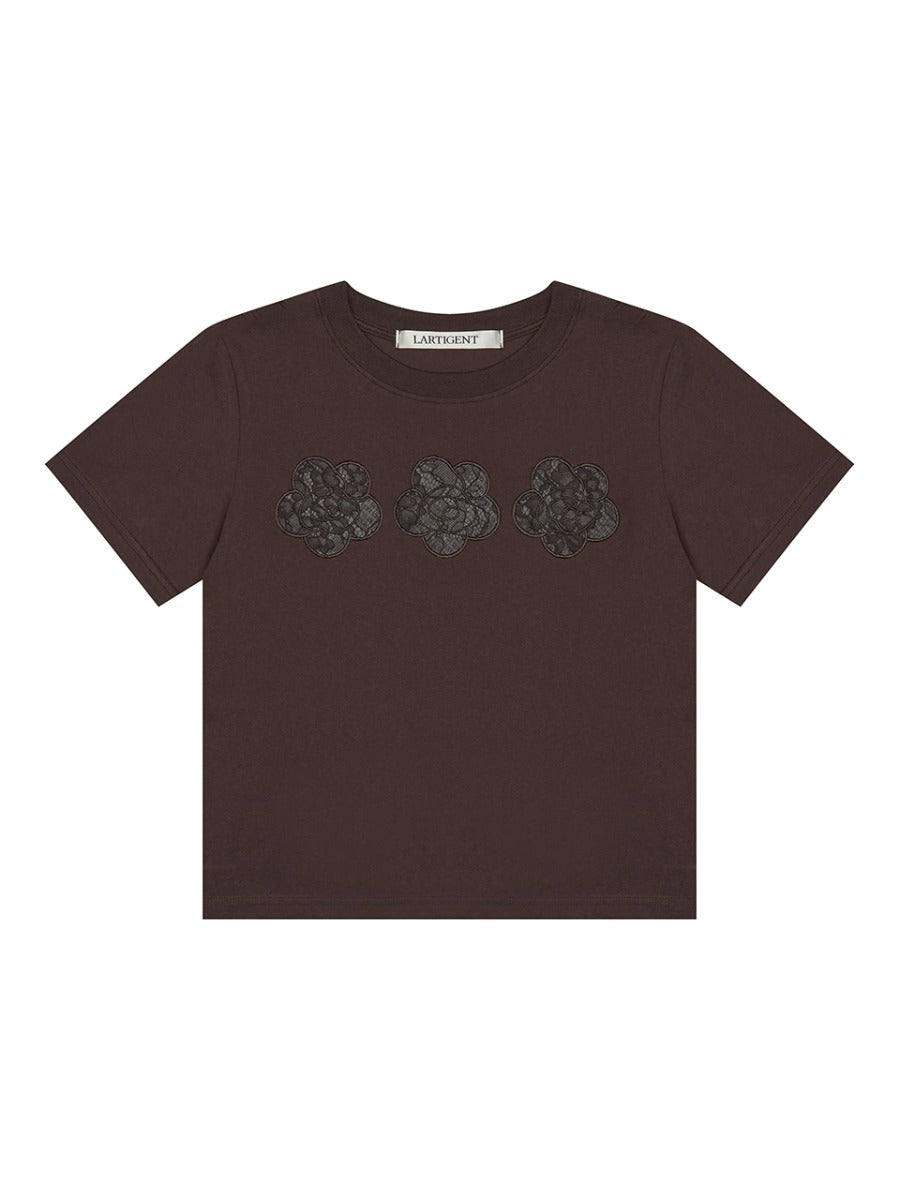lartigent-ss-25-l18-lace-patch-t-shirt-brown-brown-s