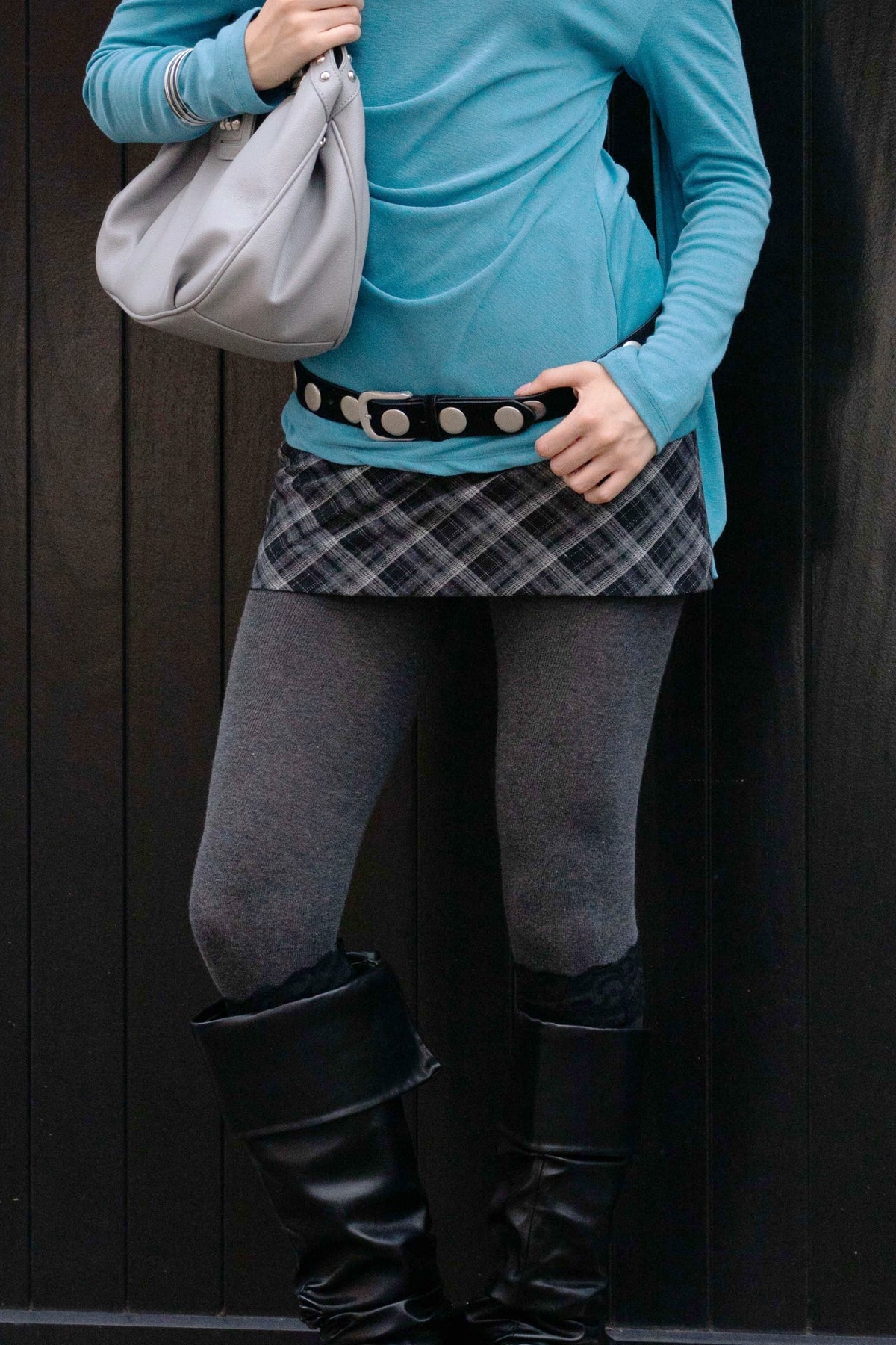 dimanche-fw-26-check-mini-skirt-black-grey-black-grey-s