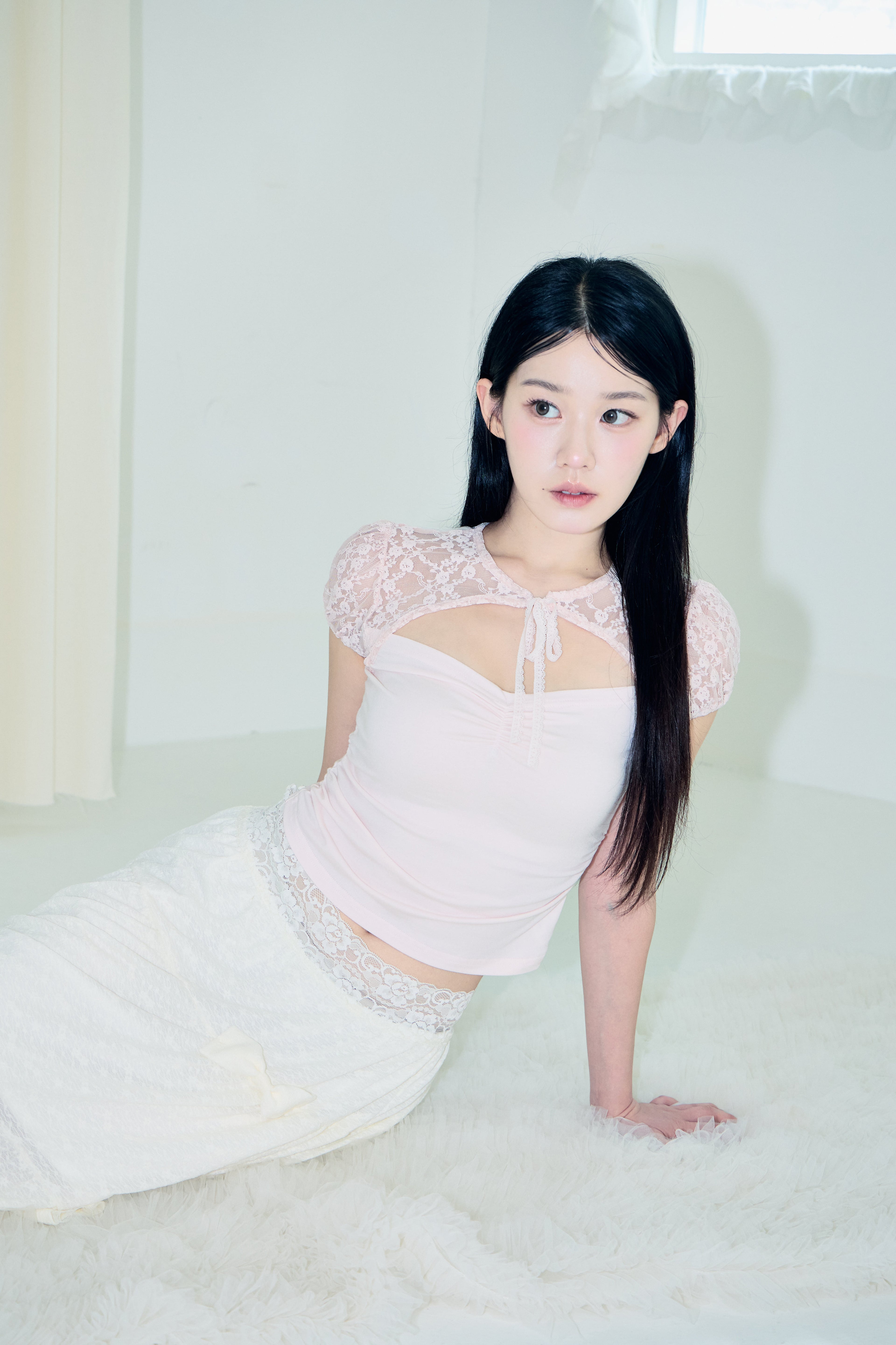 DAYNEE Muse lace top Baby pink