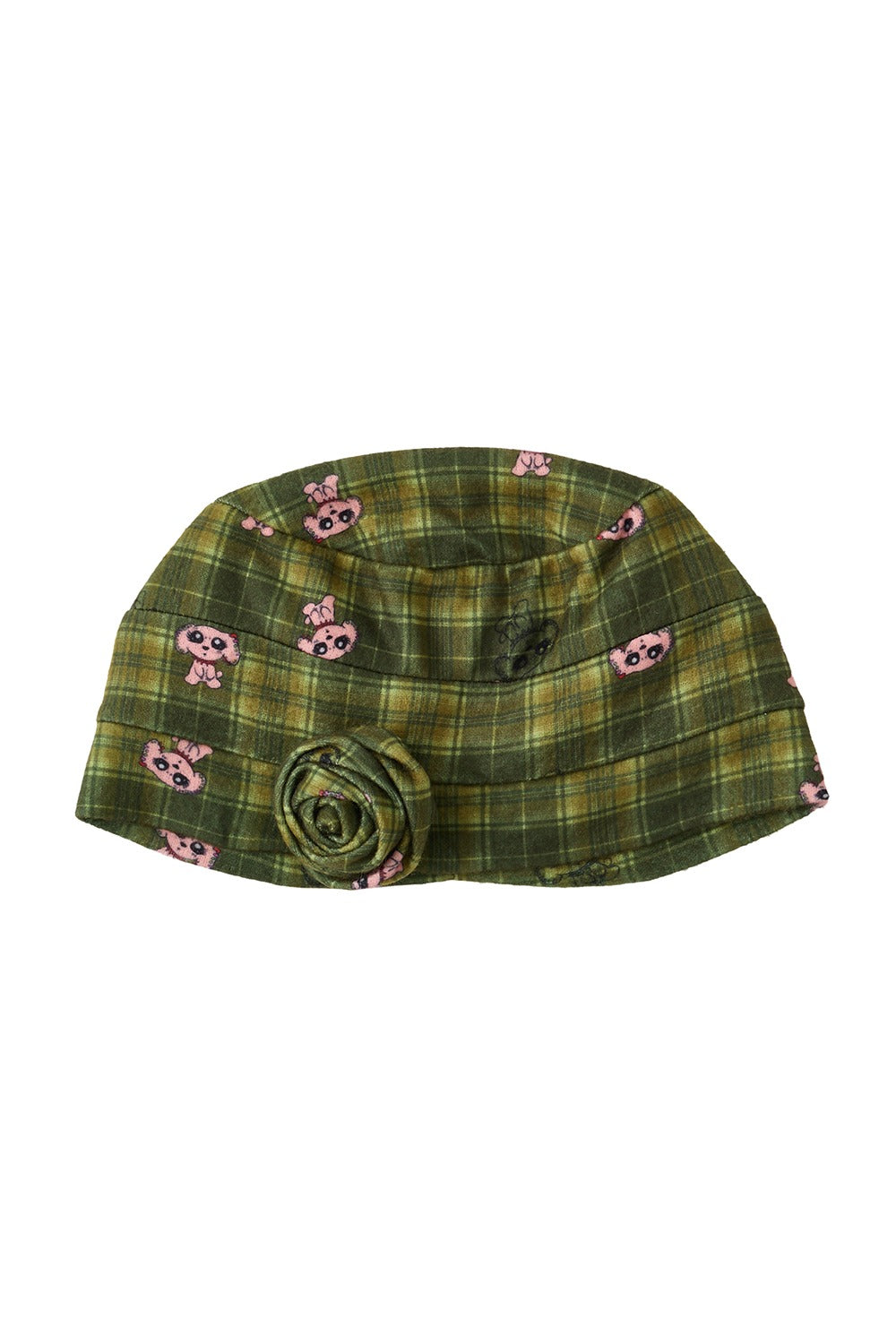 youthbath-ss-26-corsage-checked-beanie-olive-olive-s