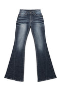 [SYNERJYN] (SHORT) CAT WASHING DENIM PANTS DEEP BLUE