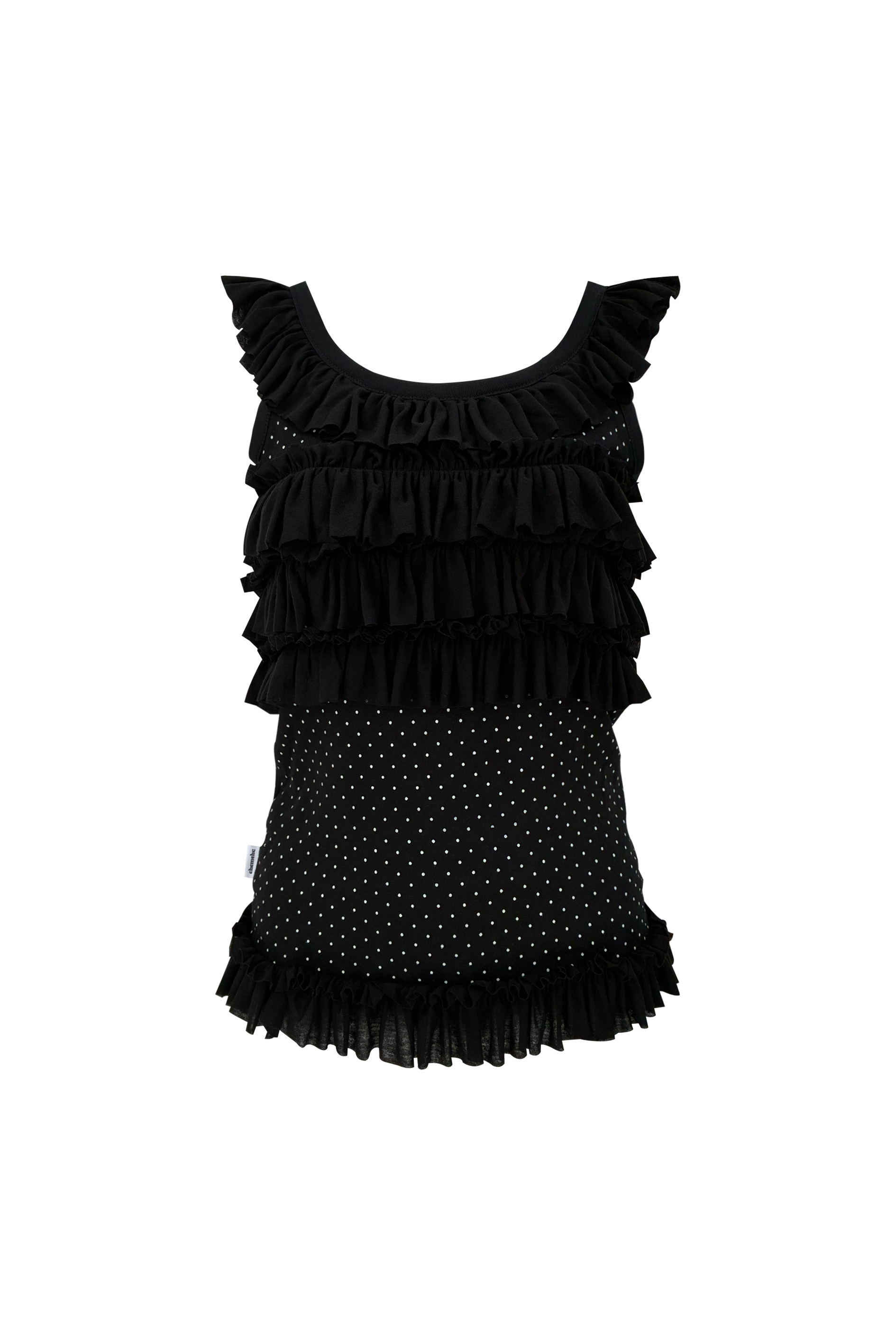 chemehc-ss-25-frilly-sleeveless-(black-dot)