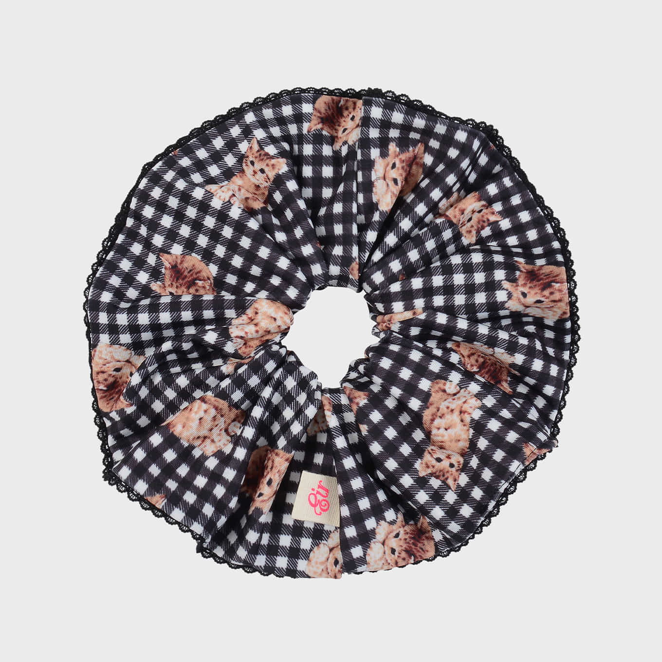 eireve-ss-26-kitten-check-scrunchie-black-black-s