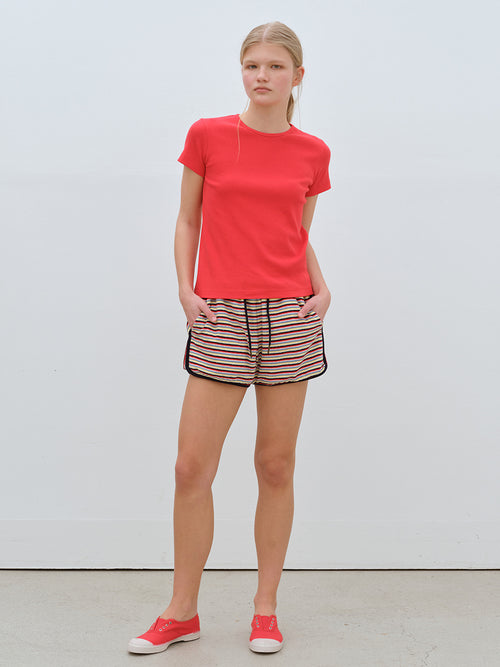 bensimon-ss-26-basic-ribbed-t-shirts-red-red-s