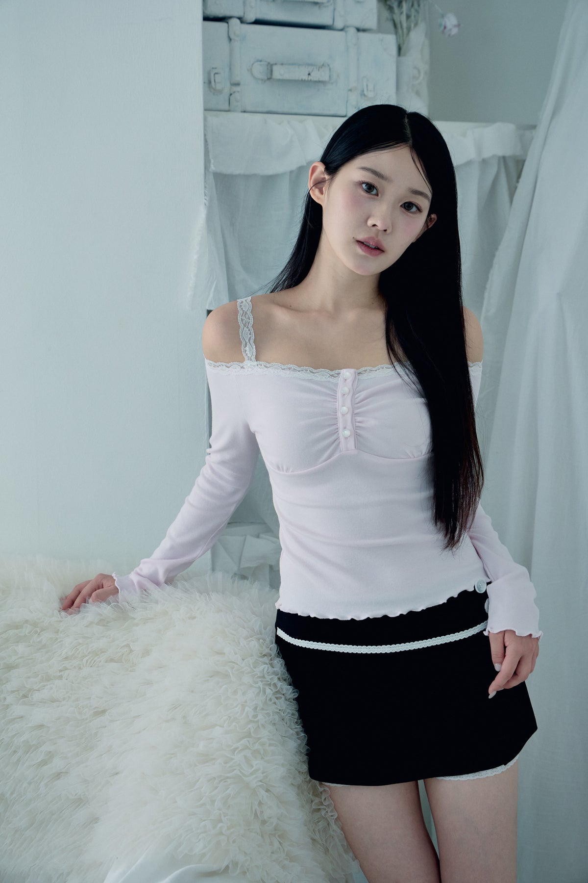 DAYNEE Swan lace top Lilac pink