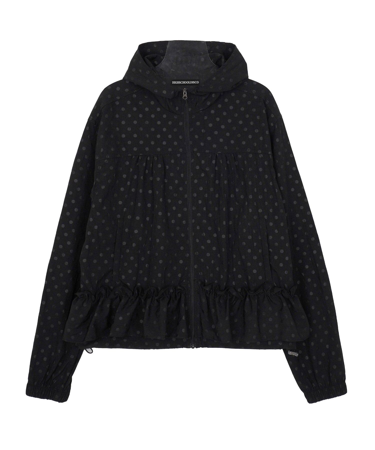 high-school-disco-fw-25-dot-ruffle-windbreaker-black-s
