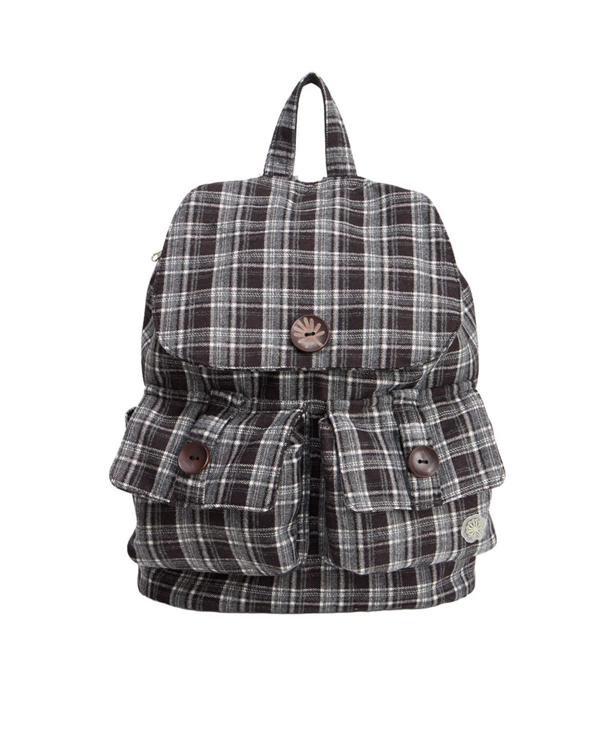 dandel-ss-26-dd-plaid-check-rucksack-black-black-s