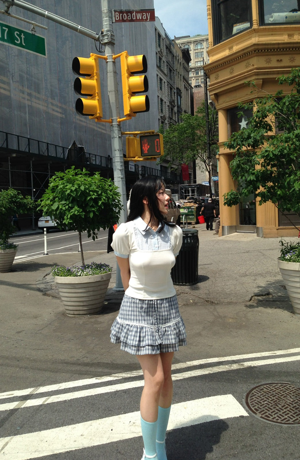 popsiz-ss-25-plaid-tiered-ruffle-layered-mini-skirt-blue-blue-s