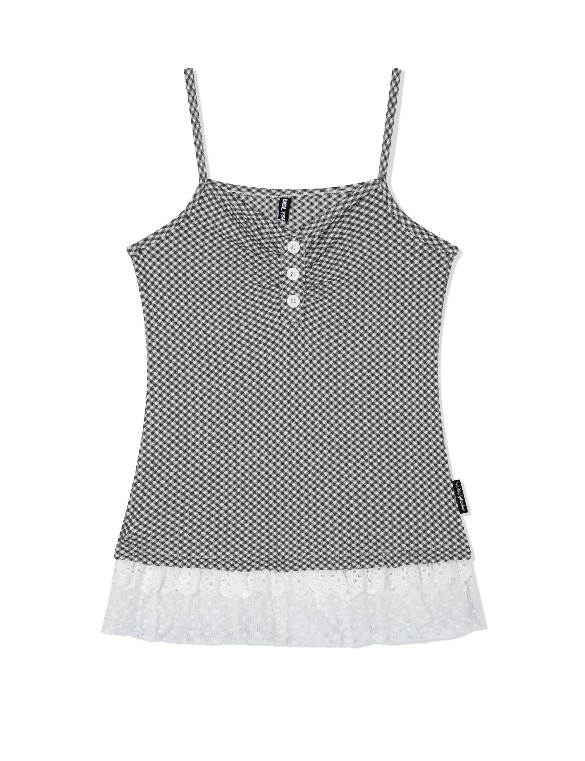 ugly-shadow-ss-25-checkered-lace-sleeveless(charcoal)