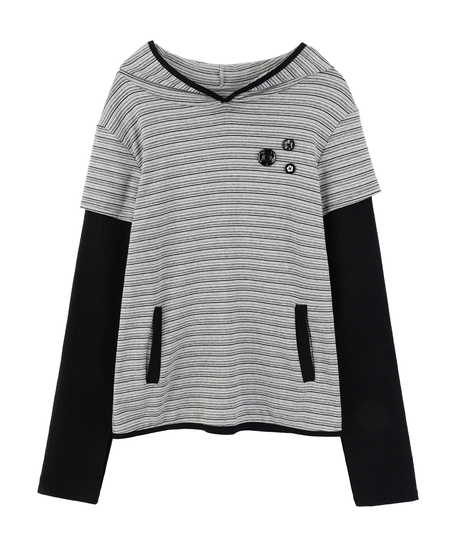 high-school-disco-ss-26-hood-layered-long-sleeve-gray-gray-s