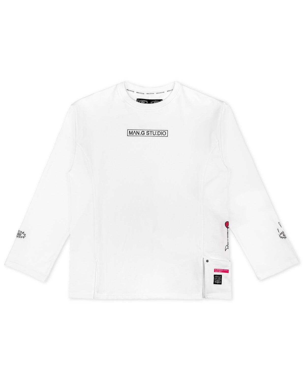 [MAN G] Pocket Point Slit Long Sleeve T-Shirt _ White