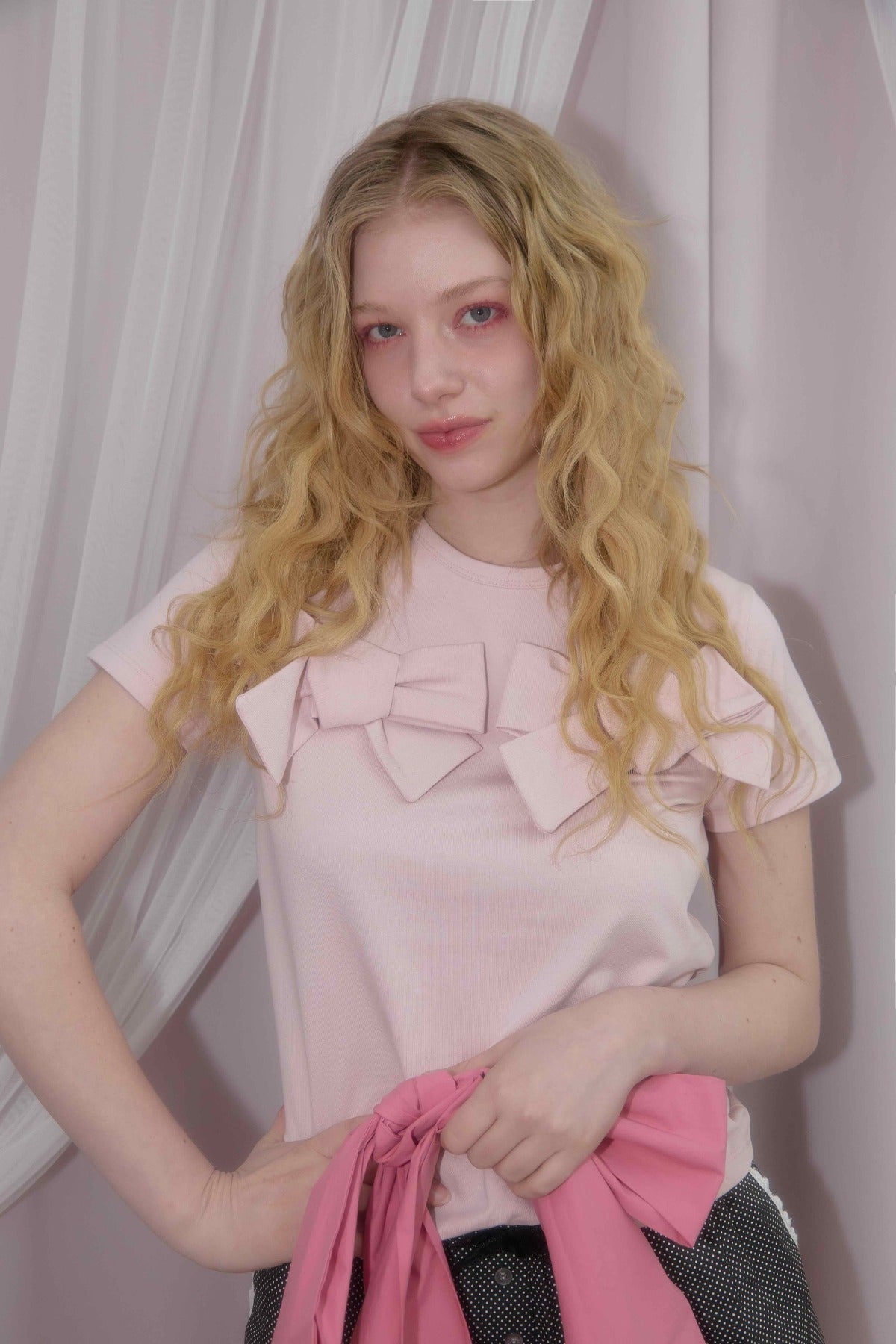 schnee-fw-25-schnee-double-bow-t-shirts-pink-pink-s