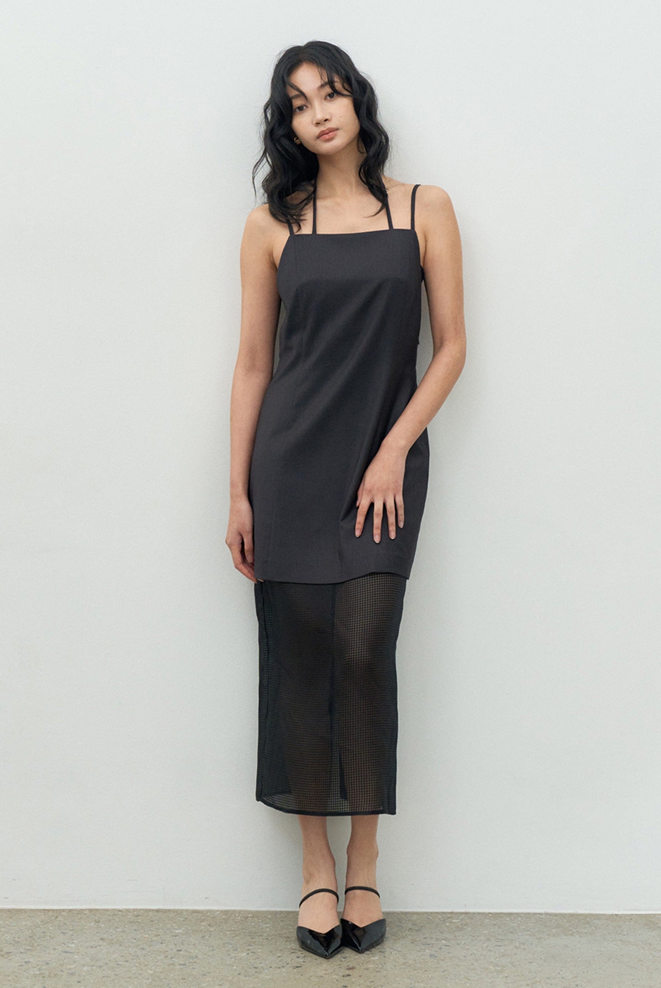 makeatoast-ss-25-mesh-layered-halterneck-dress-(dark-gray)