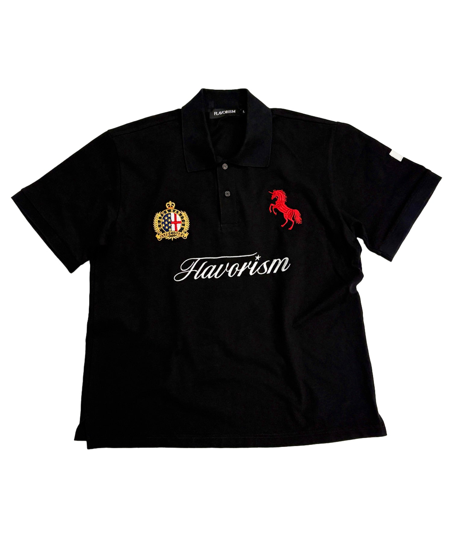 flavorism-ss-26-red-horse-pique-shirt-tt0097-black-s